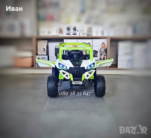 ТОП ЦЕНА!НОВО!Акумулаторен джип/UTV Gobi Go GREEN с 12 V батерия,USB,Функция люлеене, снимка 4 - Детски велосипеди, триколки и коли - 55747217