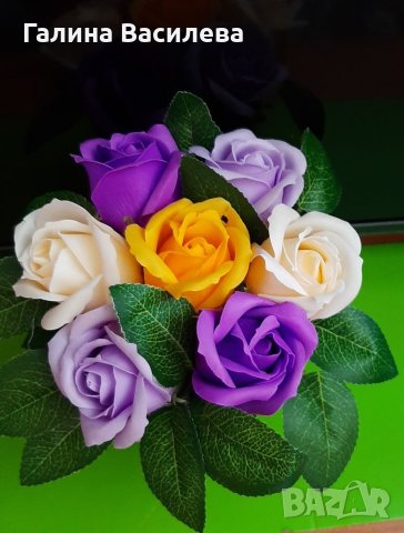 Букет от сапунени рози , снимка 2 - Подаръци за жени - 36791348