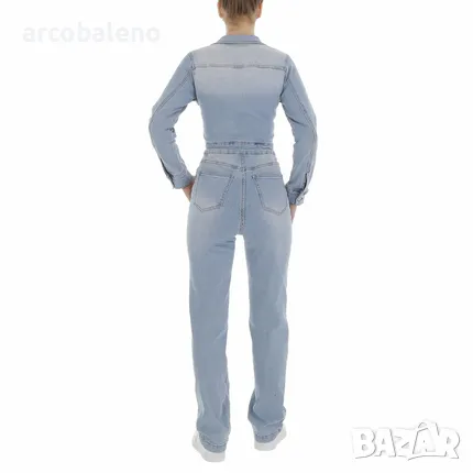 Дамски дълъг дънков гащеризон , снимка 4 - Гащеризони - 47287315