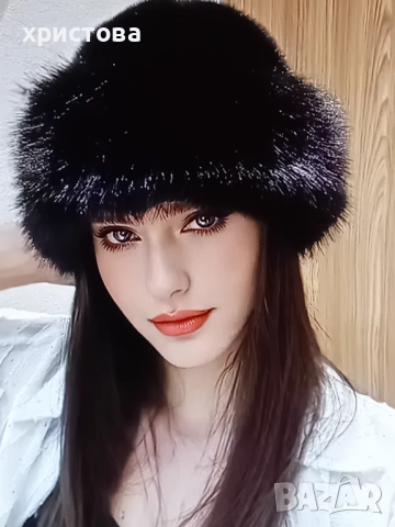 Зимна пухкава шапка