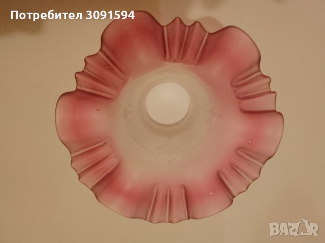 Винтидж абажур от стъкло в стил ар нуво, снимка 3 - Антикварни и старинни предмети - 40825516