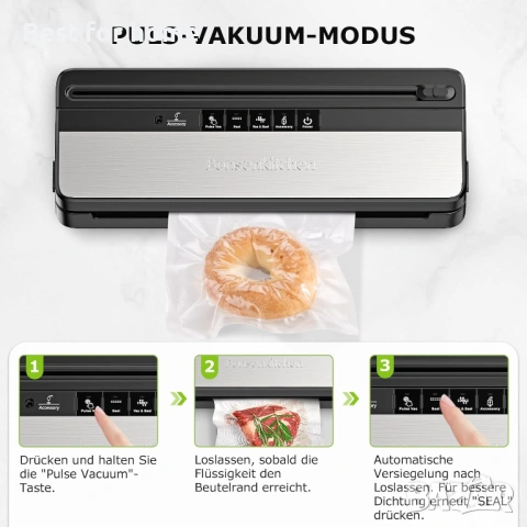 Многофункционална вакуумна опаковъчна машина Bonsenkitchen, снимка 4 - Други стоки за дома - 53726261