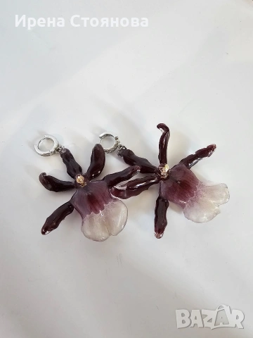 Обеци „Кралска орхидея“ 🌺 Тези обеци са създадени от истински цвят на орхидея Камбрия , снимка 11 - Обеци - 53769766