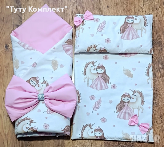 Комплект от памучно портбебе ( одеяло, чувалче),подложка с възглавница, снимка 11 - Спално бельо и завивки - 37954287