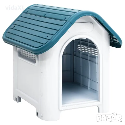 vidaXL Кучешка колиба, синя, 59x75x66 см, полипропилен