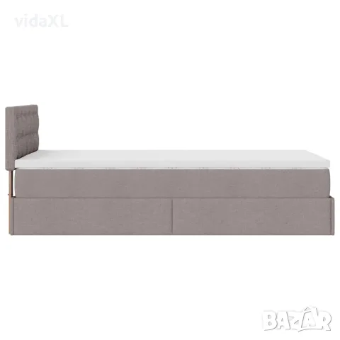vidaXL Османска легло с матрак, таупе, 90x200 см, плат, снимка 10 - Спални и легла - 56147038