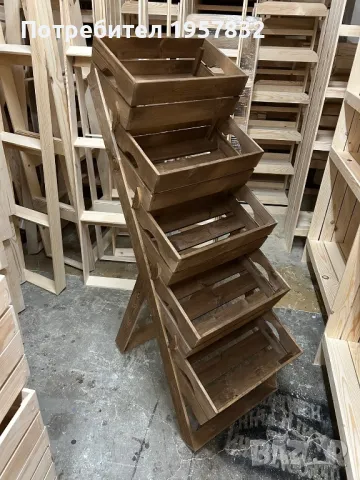 Дървен стелаж за плод и зеленчук импрегниран с байц или ленено масло