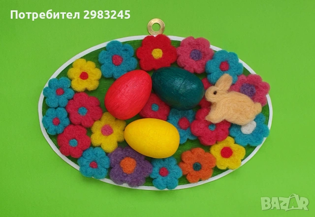 Великденско релефно пано за стена в овална форма, снимка 2 - Пана - 53755142