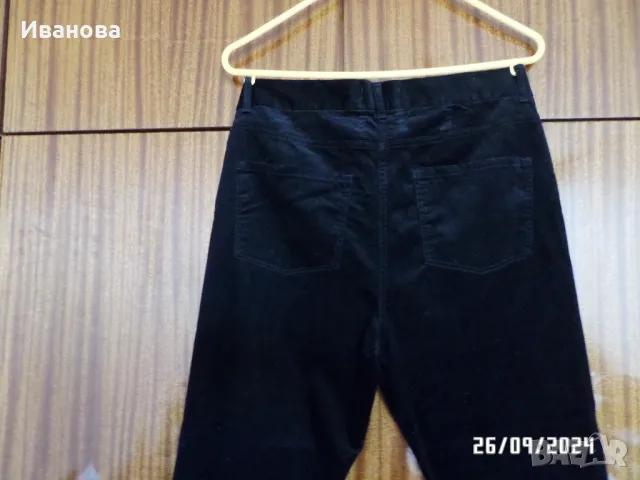  Нови черни джинси от фин рипсен плат, снимка 5 - Дънки - 47386420