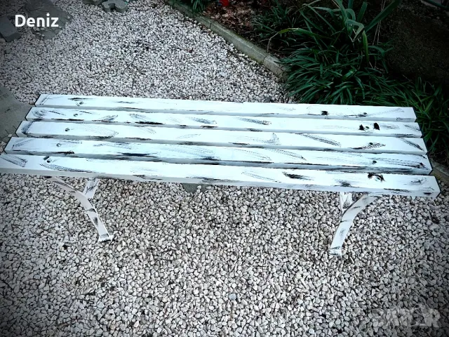Градинска пейка с метални профили, снимка 4 - Градински мебели, декорация  - 49199851
