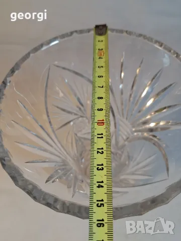 голяма немска кристална фасетирана ваза Nachtmann   3/3, снимка 5 - Вази - 48888062