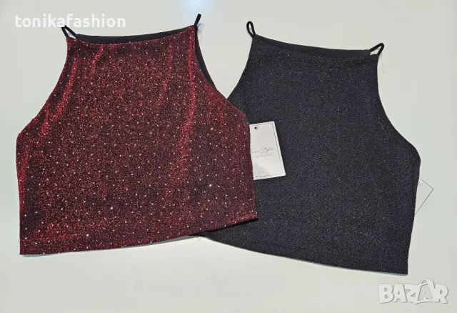 Парти късо потниче с камъчета , снимка 8 - Потници - 48614051