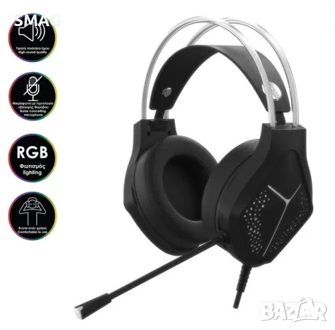 Слушалки за игри с регулируем микрофон и RGB светлина S_1228266
