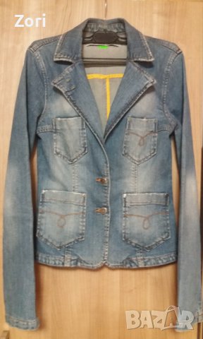 Дънково сако с накъсан ефект 