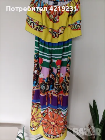 Цветна дълга рокля на Dolce & Cabbana