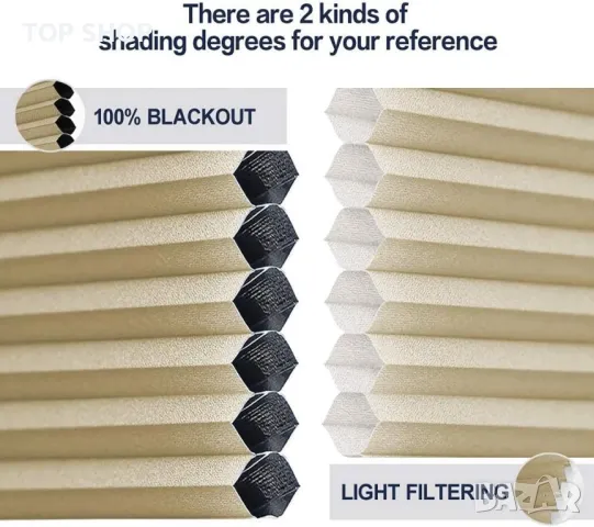 Безжична щора отдолу нагоре бежово 44" Ш X 72" В Langla-Shades, снимка 2 - Спални и легла - 49522824