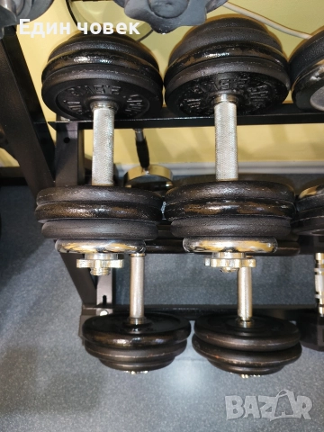 дъмбели на дискове , снимка 6 - Фитнес уреди - 52636601