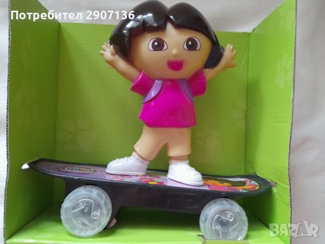 Детска играчка ДОРА НА СКЕЙБОРД с батерии, движи се, пее и свети, снимка 5 - Кукли - 38964652