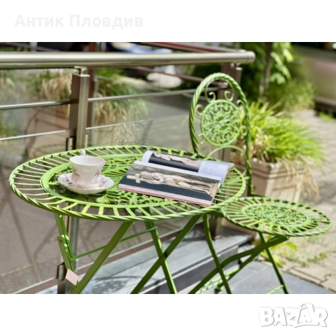 Комплект за веранда зелен, снимка 5 - Градински мебели, декорация  - 52737912