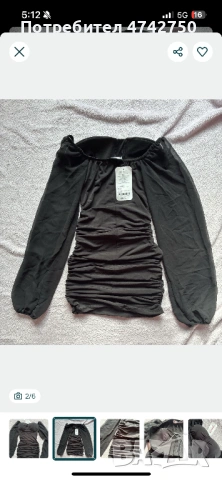 Елегантна черна рокля, снимка 2 - Рокли - 53538443