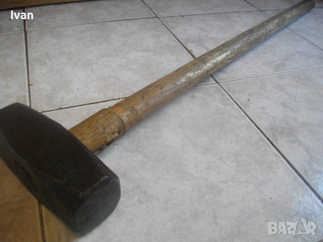 Масивен Чук-Старо Качество-Глава 4,0 кг/5,2 кг-Дървена Дръжка 89см-Немски-Кован-С Метални Клинове, снимка 3 - Други инструменти - 41957642