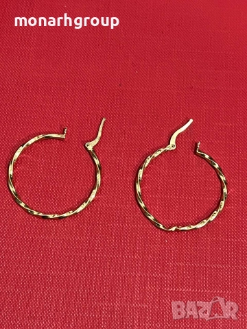 Златни обеци, снимка 2 - Обеци - 52796497