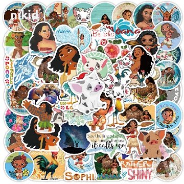 50 бр Моана Ваяна Moana самозалепващи лепенки стикери за украса декор картонена торта, снимка 5 - Други - 41830142