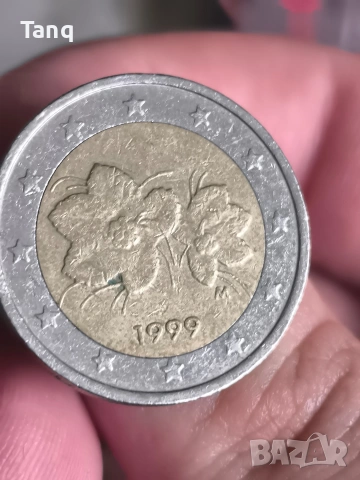 Ретро монета от 2 евро Финландска от 1999г., снимка 2 - Нумизматика и бонистика - 53505324