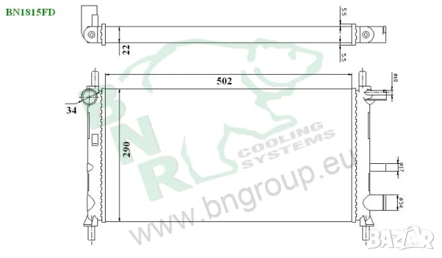 Воден радиатор BNR за FORD,MAZDA BN1815 	, снимка 3 - Части - 14414005
