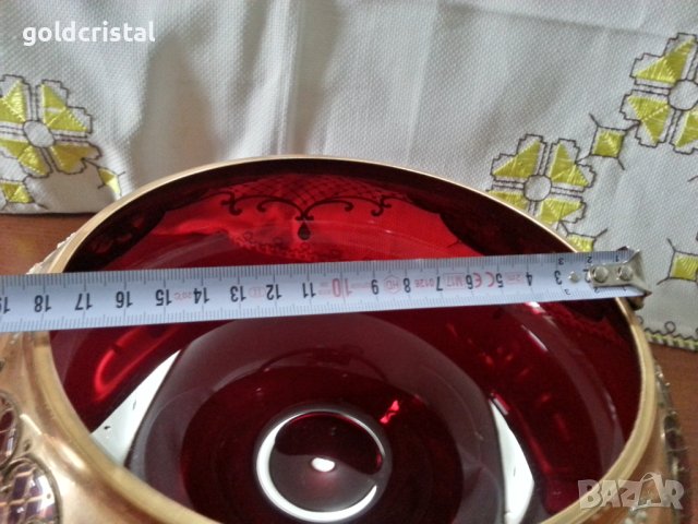 Кристална фруктиера купа ръчно рисувана , снимка 8 - Антикварни и старинни предмети - 40780338