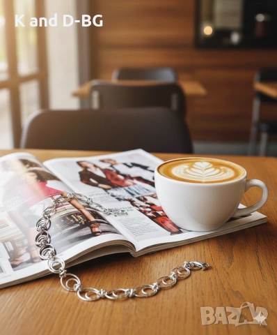 Дамски сребърен ланец проба 925, снимка 3 - Колиета, медальони, синджири - 53522543