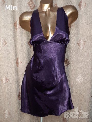  Hunkemoller L Тъмно лилава сатенена нощница 