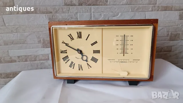 Руски настолен часовник - Маяк с термометър и хигрометър - Made in USSR - 1970г., снимка 8 - Антикварни и старинни предмети - 50269129