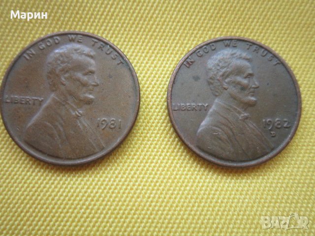 ДВЕ Линкълн монети на границата на две технологии на USA, снимка 1 - Нумизматика и бонистика - 42547363
