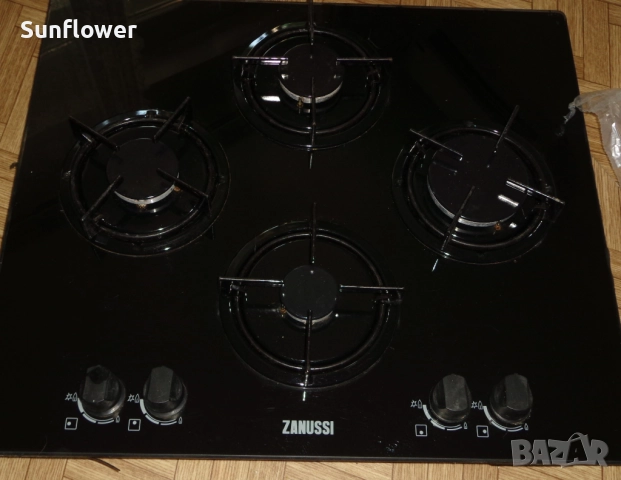 Zanussi черен стъклокерамичен газов плот за вграждане , снимка 7 - Печки, фурни - 51458571