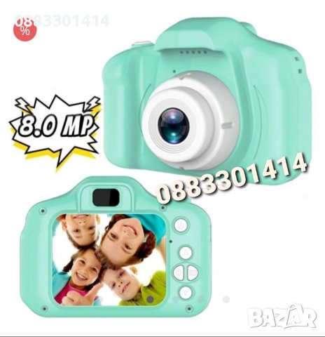 Зелен детски фотоапарат Дигитален фотоапарат , снимка 5 - Други - 41798196