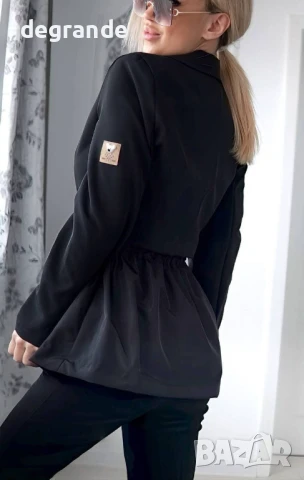 Дамско черно пролетно яке, снимка 5 - Якета - 50925402