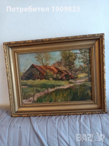 Стара маслена картина, снимка 6 - Картини - 41668651