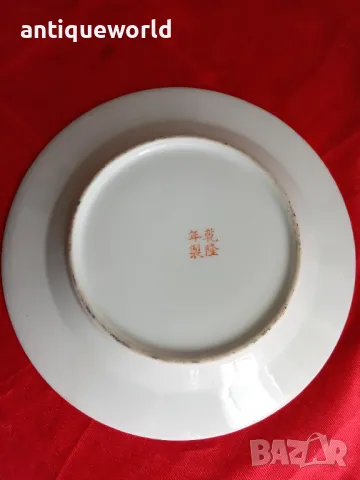 Стара КИТАЙСКА Чиния Маркирана , Family Rose, снимка 5 - Антикварни и старинни предмети - 49957817