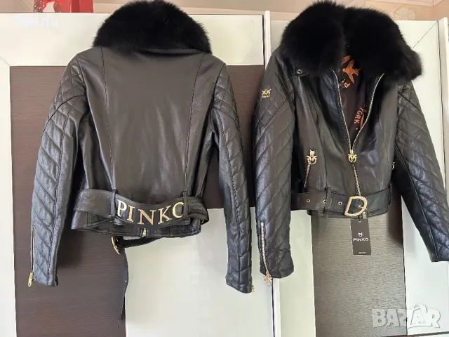 Стилно зимно яке Pinko естествена кожа, снимка 8 - Якета - 48109740