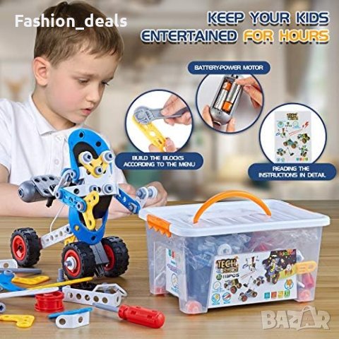 Нов Творчески комплект от 113 броя конструктор блокчета STEM Играчка Деца Подарък, снимка 5 - Конструктори - 42354362