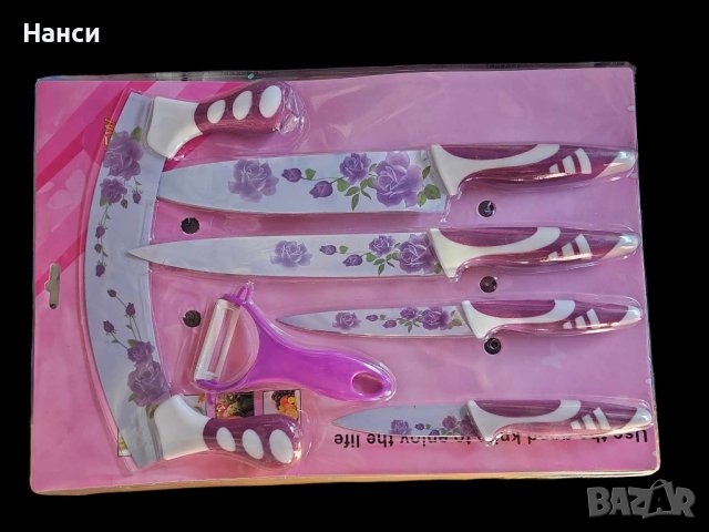 Комплект ножове + белачка, снимка 1