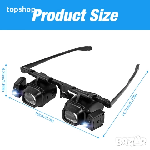 Нови XEERUN LED лупи за увеличаване с фенер 2.0X 6.0X 10.0X 24.0X увеличение за бижутери, шиене и др, снимка 7 - Части и Платки - 51799910