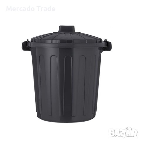 Кош за отпадъци Mercado Trade, С капак, Пластмаса, Сив