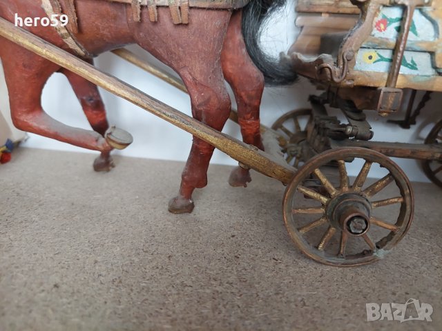 Стар макет на стара уестърн закрита каруца''Old Covered Wagon'', снимка 4 - Антикварни и старинни предмети - 41625640