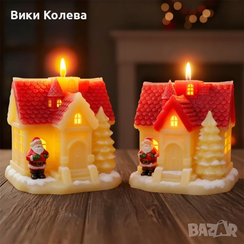  Силиконов молд “Коледна къщичка със Санта” – изработи своя празнична магия! , снимка 7 - Форми - 52128309