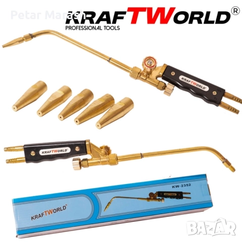 KraftWorld Оксижен Горелка 400mm – кислород + пропан, комплект дюзи 1-5
