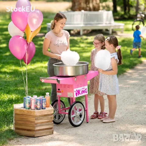 Машина за захарен памук Royal 1200W 52см Електрическа Професионална  Количка