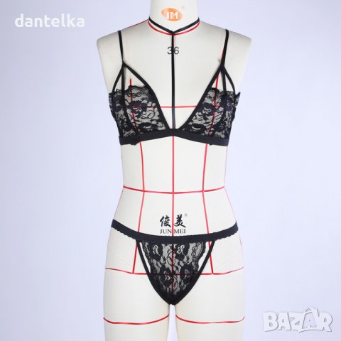 Секси бельо, дантелен комплект с чокър. Еротично бельо. Дамски сет дантелено бельо. Сексапилен сет, снимка 6 - Бельо - 41679342