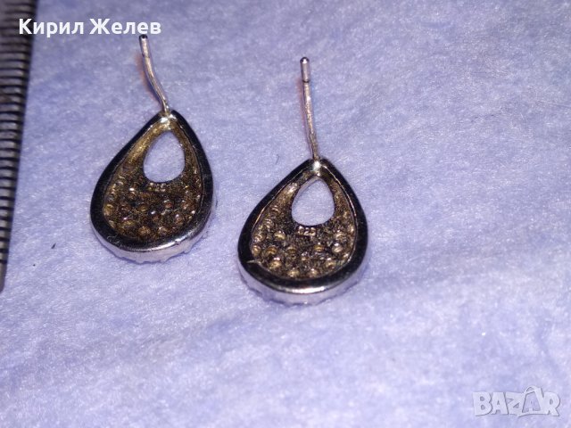 ПРЕКРАСНИ СКЪПОЦЕННИ СРЕБЪРНИ НЕЖНИ АРТ ОБЕЦИ РОДИРАНО СРЕБРО 925 с ФАСЕТИРАНИ ЦИРКОНИ 38756, снимка 16 - Обеци - 41730328